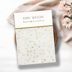 Tarjeta De Visita Pantalla de joyería en blanco de moda Ivory Gold T