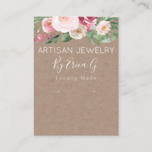 Tarjeta De Visita Pantalla de joyería Floral Kraft de barrido artesa