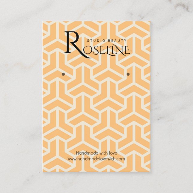 Tarjeta De Visita Pantalla de joyería geométrica del Naranja de luz  (Anverso)