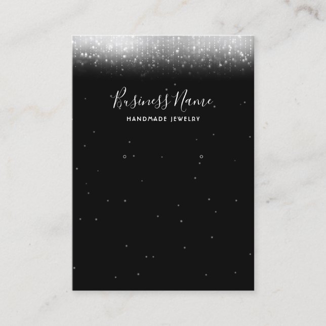 Tarjeta De Visita Pantalla de joyería Glam Black White Earl (Anverso)