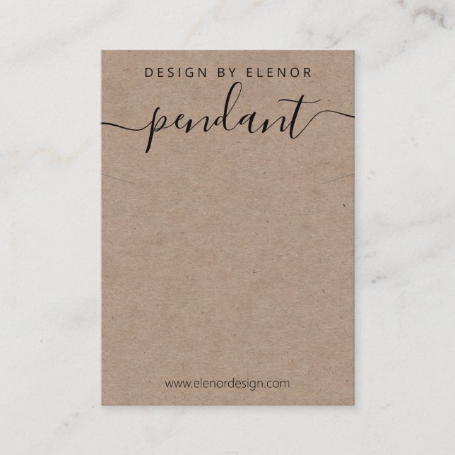 Tarjeta De Visita Pantalla de Kraft Necklace Pendant (Anverso)