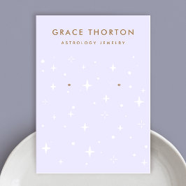 Tarjeta De Visita Pantalla de las Estrellas Boho Celestiales Púrpura