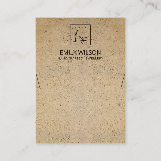 TARJETA DE VISITA PANTALLA DE LOGO DE TEXTURA DE TERRACOTTA RÚSTICA (Anverso)