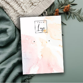 Tarjeta De Visita Pantalla de logotipo de color de agua rosa abstrac