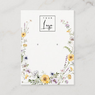 Tarjeta De Visita Pantalla de logotipo de flores silvestres amarilla