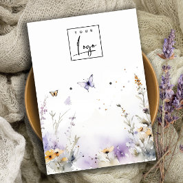 Tarjeta De Visita Pantalla de logotipo de mariposa de flor silvestre