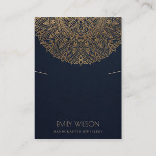TARJETA DE VISITA PANTALLA DE NAVY ORO CLÁSICO MANDALA