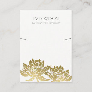 TARJETA DE VISITA PANTALLA DE NECKLACE DE FLORES ROYAL FAUX GOLD LOT