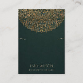 TARJETA DE VISITA PANTALLA DE NECKLACE DE MANDALA ORNATE DE ORO CLÁS