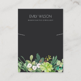 TARJETA DE VISITA PANTALLA DE NECKLACE DE PEONY DE LA FAUNA VERDE NE