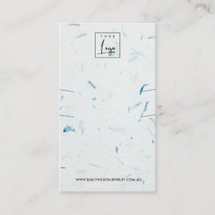 TARJETA DE VISITA PANTALLA DE PAPEL DE AQUA PETAL HECHO A MANO DURAN