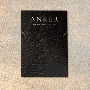 Tarjeta De Visita Pantalla de pulsera de cuello de cuero negro de Gu