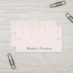 Tarjeta De Visita Pantalla de pulsera Rubor Gold String Lights