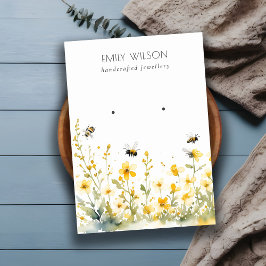 Tarjeta De Visita Pantalla de riego de abejas de flor salvaje de pri