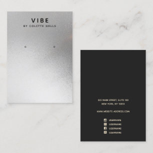 Tarjeta De Visita Pantalla de riego de color plateado satinado de Gu