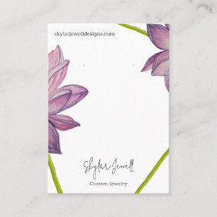 Tarjeta De Visita Pantalla de riego de flores color verde morado de 
