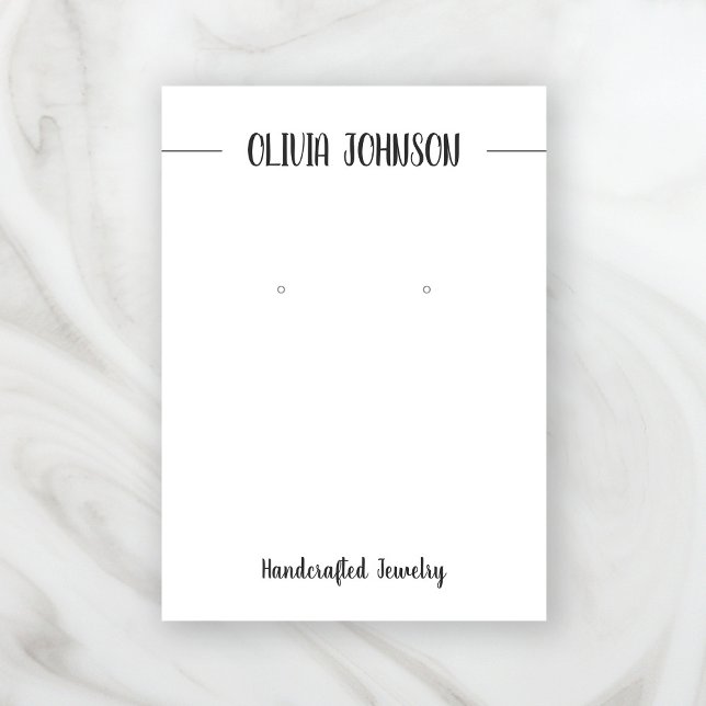Tarjeta De Visita Pantalla de rodaje de joyas blancas negras de moda (Stylishly Personalize with Your Custom Name. Add Optional Text.)