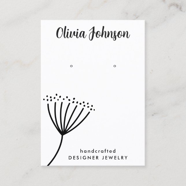 Tarjeta De Visita Pantalla de rodaje de joyería Dandelion con mano d (Anverso)