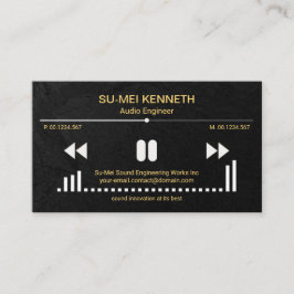 Tarjeta De Visita Pantalla de sonido negro Ingeniero de sonido grung