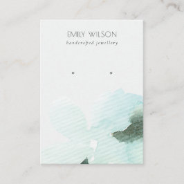 Tarjeta De Visita Pantalla De Stud De Abstracto De Floral Azul De Aq