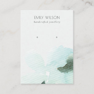 Tarjeta De Visita Pantalla De Stud De Abstracto De Floral Azul De Aq