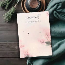 Tarjeta De Visita Pantalla dorada Rubor Pink Floral Bunch Earring