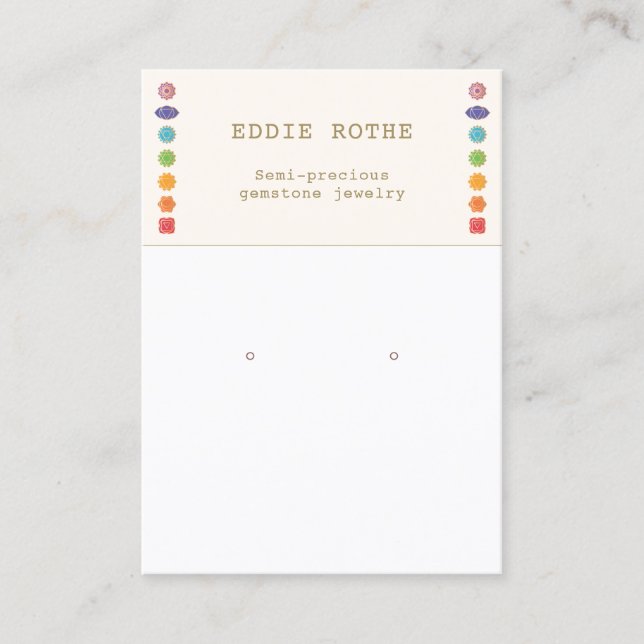 Tarjeta De Visita Pantalla Espiritual 7 Chakra Earl Jewelry (Anverso)