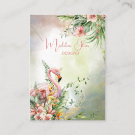 Tarjeta De Visita Pantalla floral tropical Flamingo
