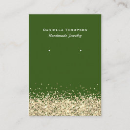 Tarjeta De Visita Pantalla Green Faux Gold Purpurina Jewelry Earring
