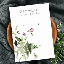 Pantalla Lilac Wild Floral Fern Bunch Stud Earl