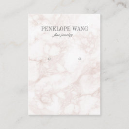 Tarjeta De Visita Pantalla Luxe Pink Marble Jewelry Earring