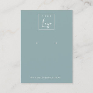 Tarjeta De Visita Pantalla Mínima Sencilla De Gris Azul Dusky