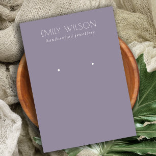 Tarjeta De Visita Pantalla Mínima Sencilla Dusky Lilac Purple Earri
