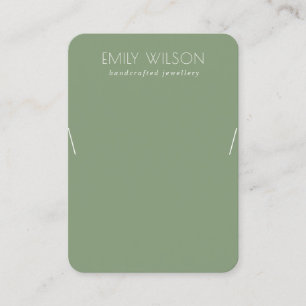 Tarjeta De Visita Pantalla Mínima Sencilla Dusky Muted Green Neckla