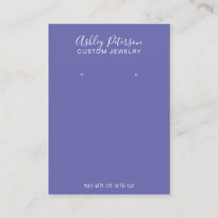Tarjeta De Visita pantalla minimalista azul violeta de joyería