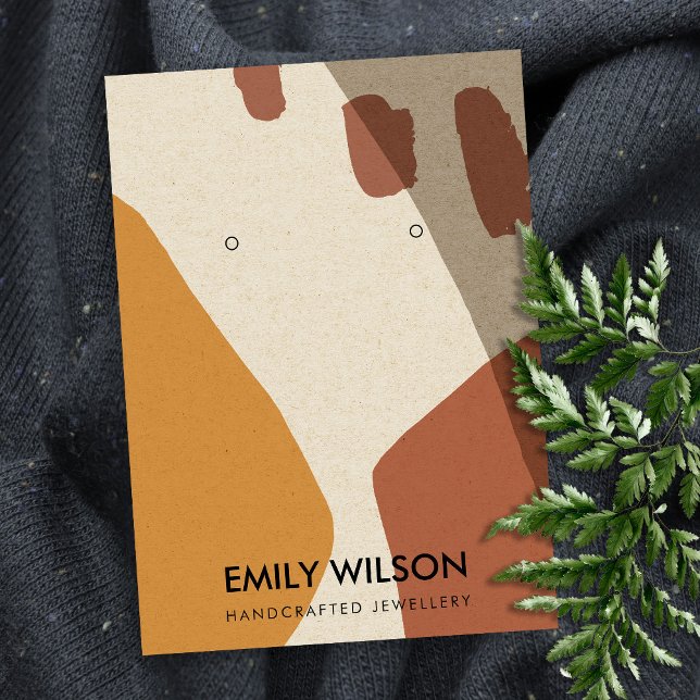 TARJETA DE VISITA PANTALLA MODERNA ABSTRACTA TERRACOTTA ART EARRING (Subido por el creador)