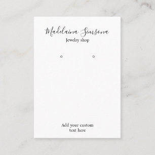 Tarjeta De Visita Pantalla moderna de anillos de joyería en blanco y