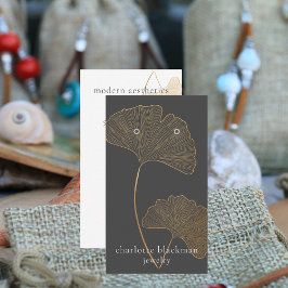 Tarjeta De Visita Pantalla moderna de Gingko Leaf QR Código de rotac