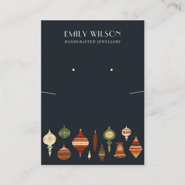 TARJETA DE VISITA PANTALLA NAVY NRISTMAS ORNAMENT NECKLACE BUSCAR (Anverso)