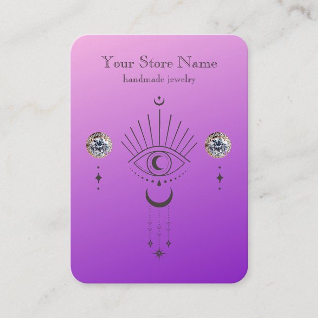 Tarjeta De Visita Pantalla personalizada de joyas místicas Boho (Anverso)