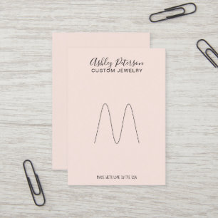 Tarjeta De Visita Pantalla rosa minimalista elegante de anillo paste