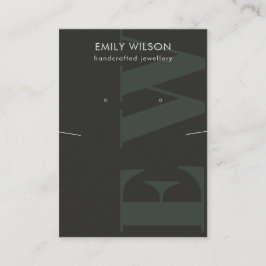 Tarjeta De Visita Pantalla Rustic Black Monogram Earl