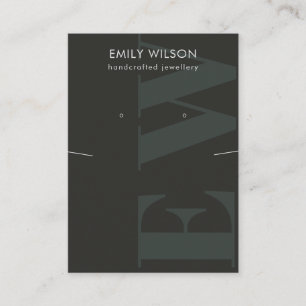 Tarjeta De Visita Pantalla Rustic Black Monogram Earl