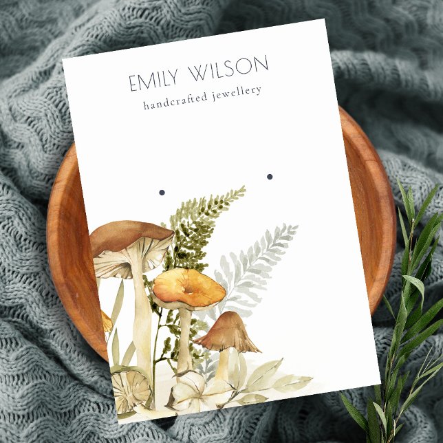 Tarjeta De Visita Pantalla Rústica de anclaje de hongos Fern Foliage (Subido por el creador)