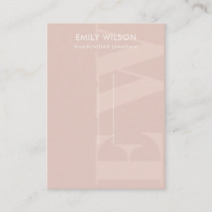 Tarjeta De Visita Pantalla Rústica Rubor negrita Monograma Recortes