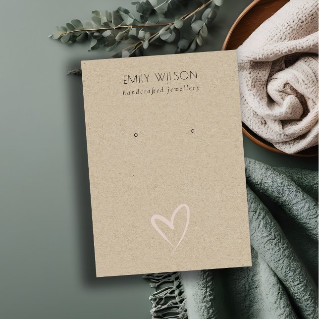 Tarjeta De Visita Pantalla sencilla de Kraft Rubor Heart Stud Earrin (Subido por el creador)