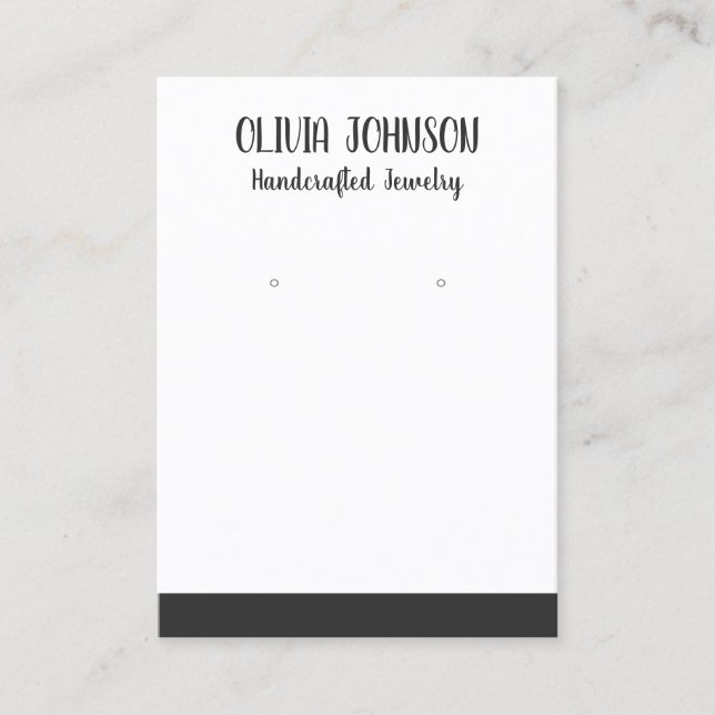 Tarjeta De Visita Pantalla sencilla moderna de rodaje de joyas blanc (Anverso)
