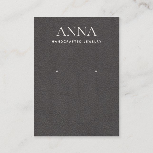 Tarjeta De Visita Pantalla Taupe Brown Leather Earl (Anverso)