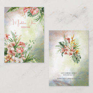 Tarjeta De Visita Pantalla tropical de collares florales