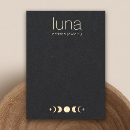 Tarjeta De Visita Pantalla Zodiac Gold Moon Boho Earl Jewelry